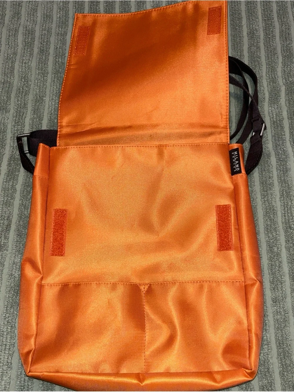 Milano Orange Messenger Crossbody Bag with Dark brown Strap